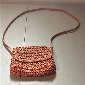 Woven Tan Crossbody Bag